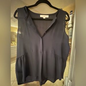 navy blue Loft blouse